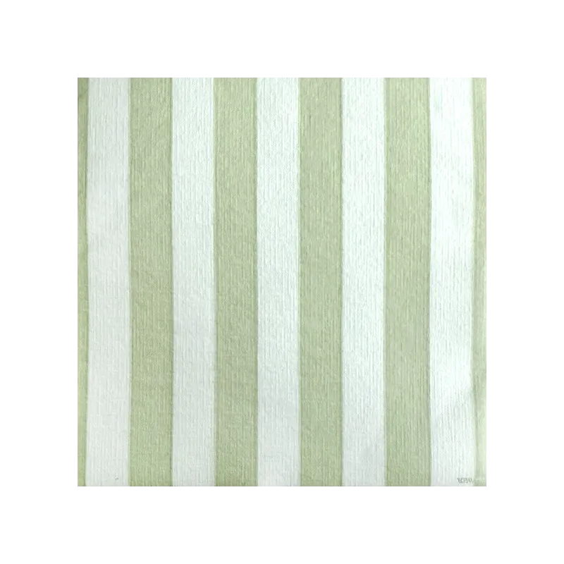 Serviette en papier intissé 40x40cm Rayure Olive - Françoise Paviot