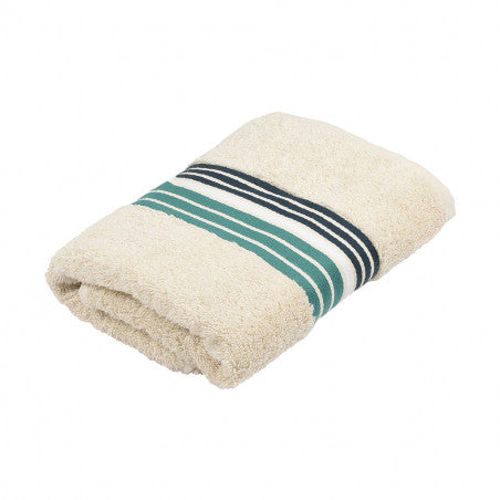 Serviette 100x50cm - raye - ecru/menthe