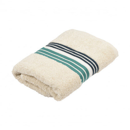 Serviette 100x50cm - raye - ecru/menthe