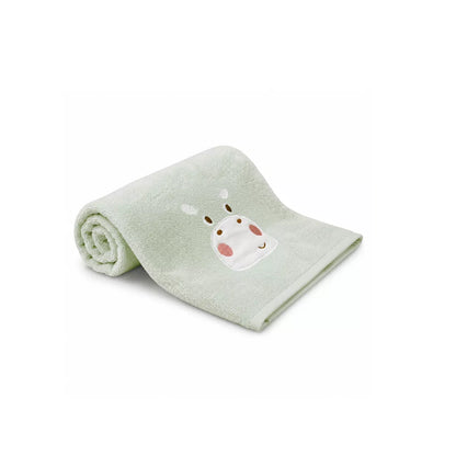 Serviette eponge Petit hippo vert d'eau - Garnier-Thiebaut