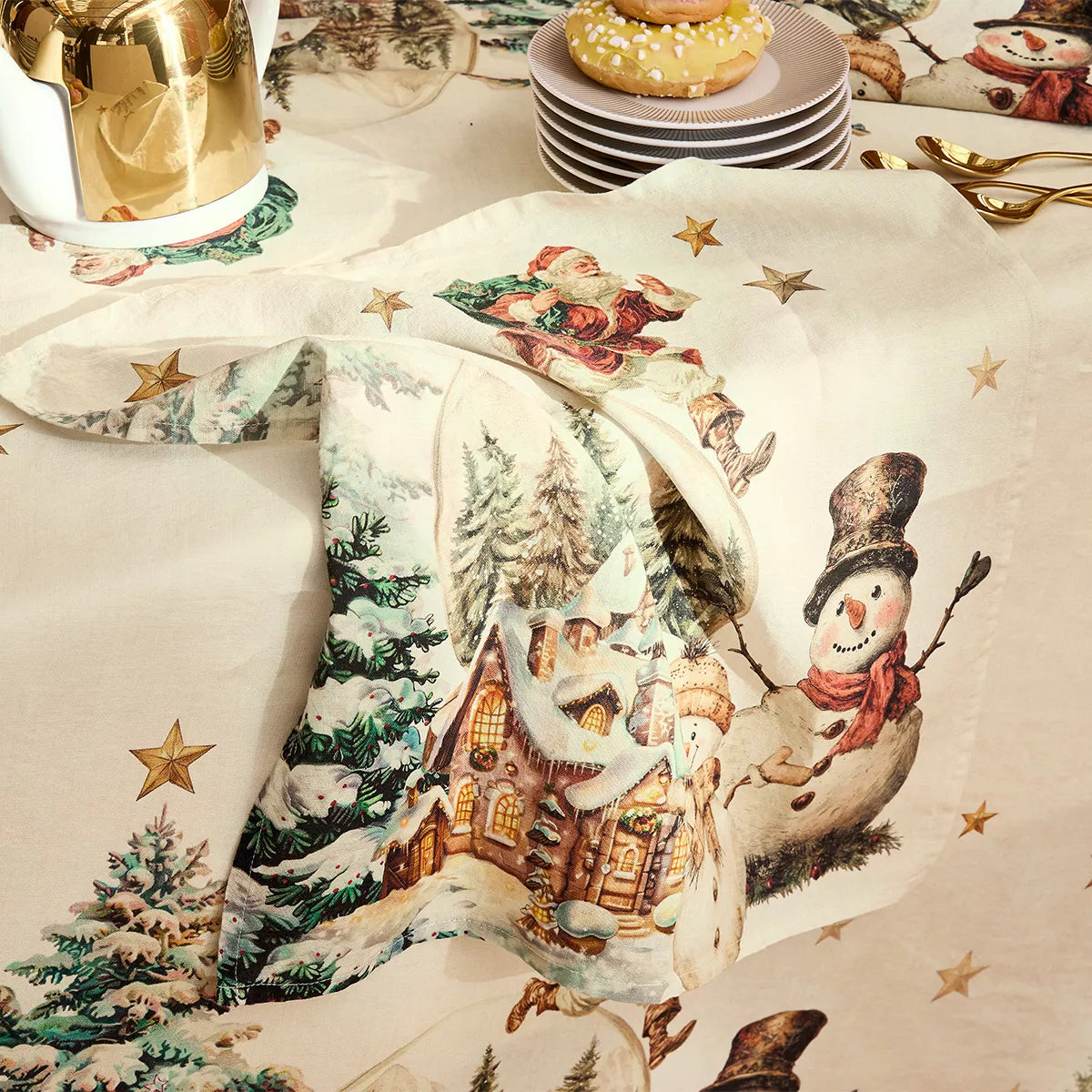 Serviette Bonhommes De Neige Vintage - Garnier Thiebaut