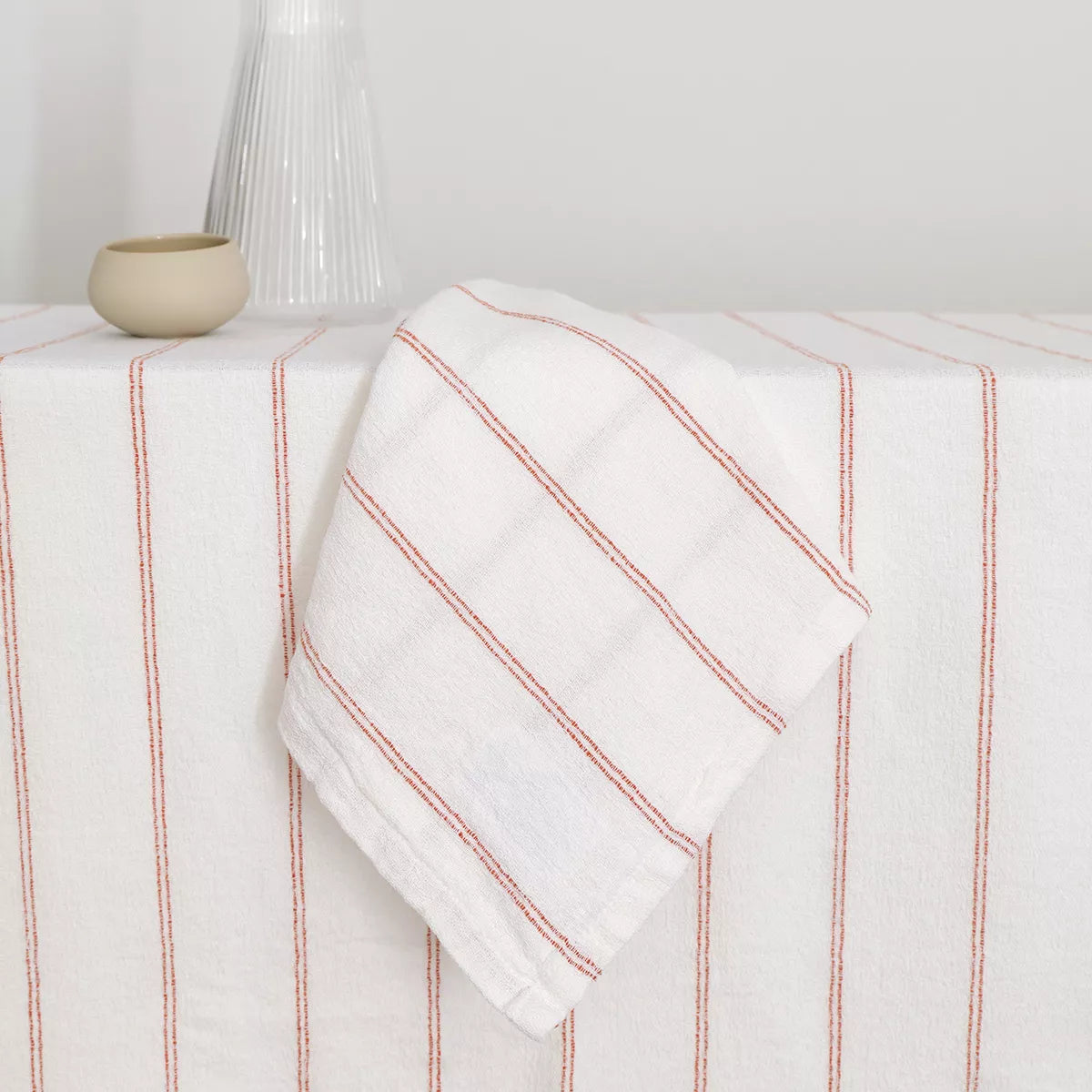 Nappe et serviette Rimini Terracotta - Garnier Thiebaut