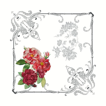 Serviette de table Banquet floral blanc - Garnier-Thiebaut