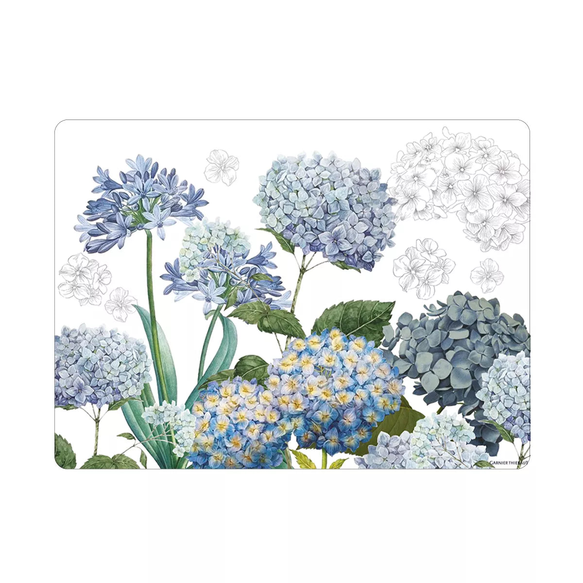 Set de table vinyle Jardin de bretagne bleu - Garnier-Thiebaut