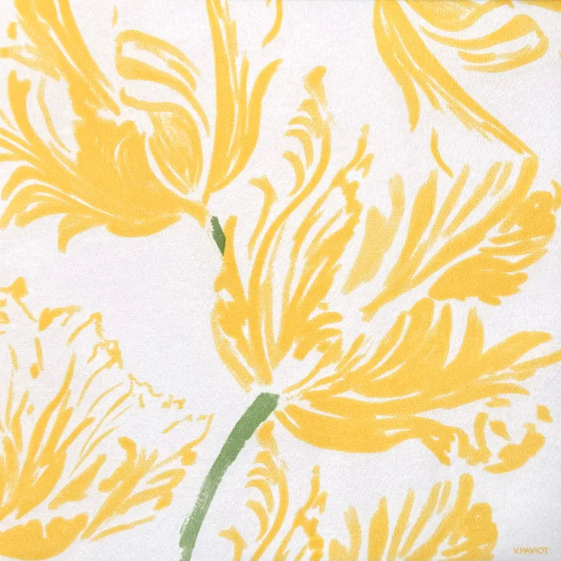 Serviette en papier intissé 40x40cm Tulipe jaune- Françoise Paviot