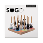 Jeu Sogo, plateau en hêtre avec bâtons et billes noires et blanches