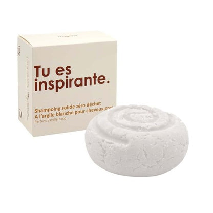 Shampoing solide Zéro déchet a l’argile blanche pour cheveux gras « Tu es inspirante » - Cookut