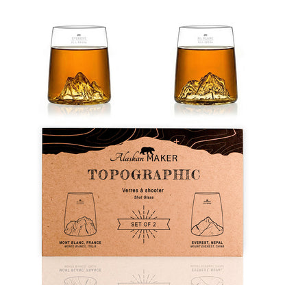Coffret de 2 shooters Everest/Mont Blanc TOPOGRAPHIC - Alaskan Maker