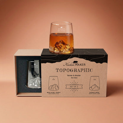 Coffret de 2 shooters Everest/Mont Blanc TOPOGRAPHIC - Alaskan Maker