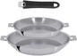 Set de 2 poêles hautes Mutine Cristel - inox brillant et poignée noire amovible