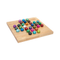 Jeu de solitaire en bois avec billes de verre colorées
