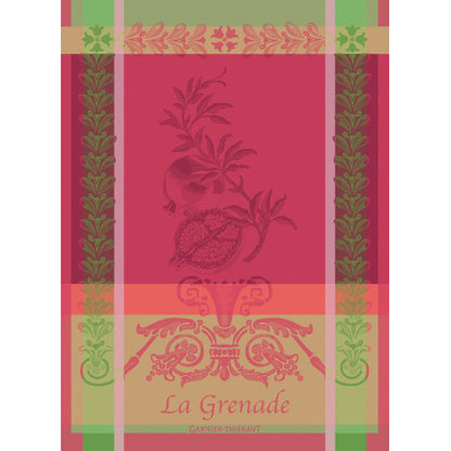 Torchon Grenade rose - Garnier-Thiebaut