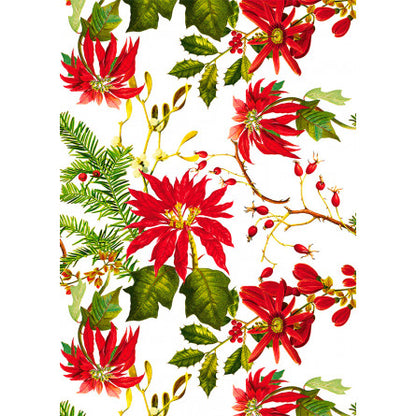 Torchon Mille Poinsettias blanc - Garnier-Thiebaut