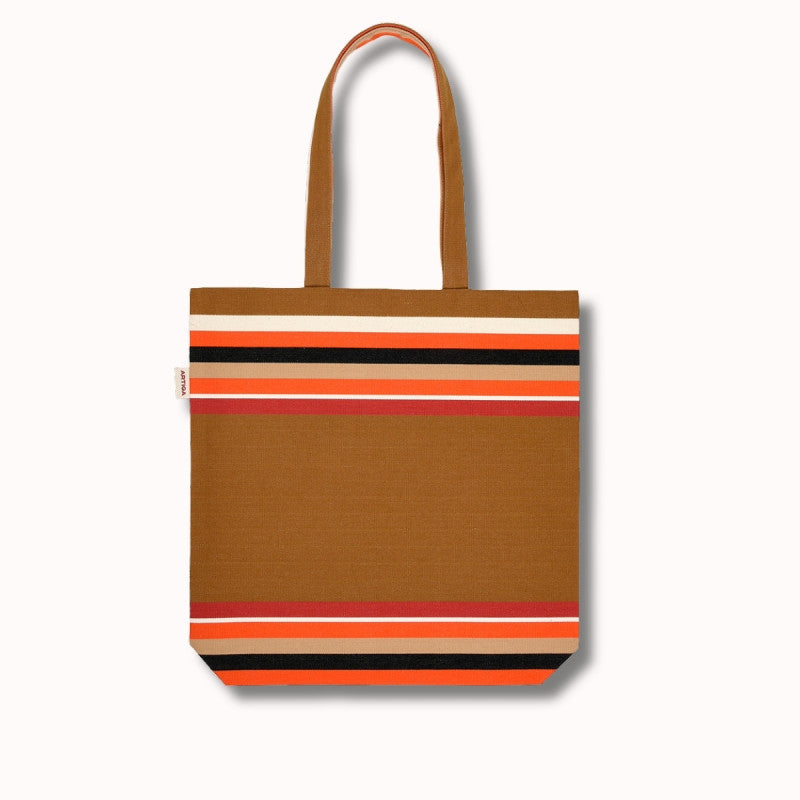 Tote bag Gaby Artiga Mauléon Vison - motif espadrille marron sur fond uni