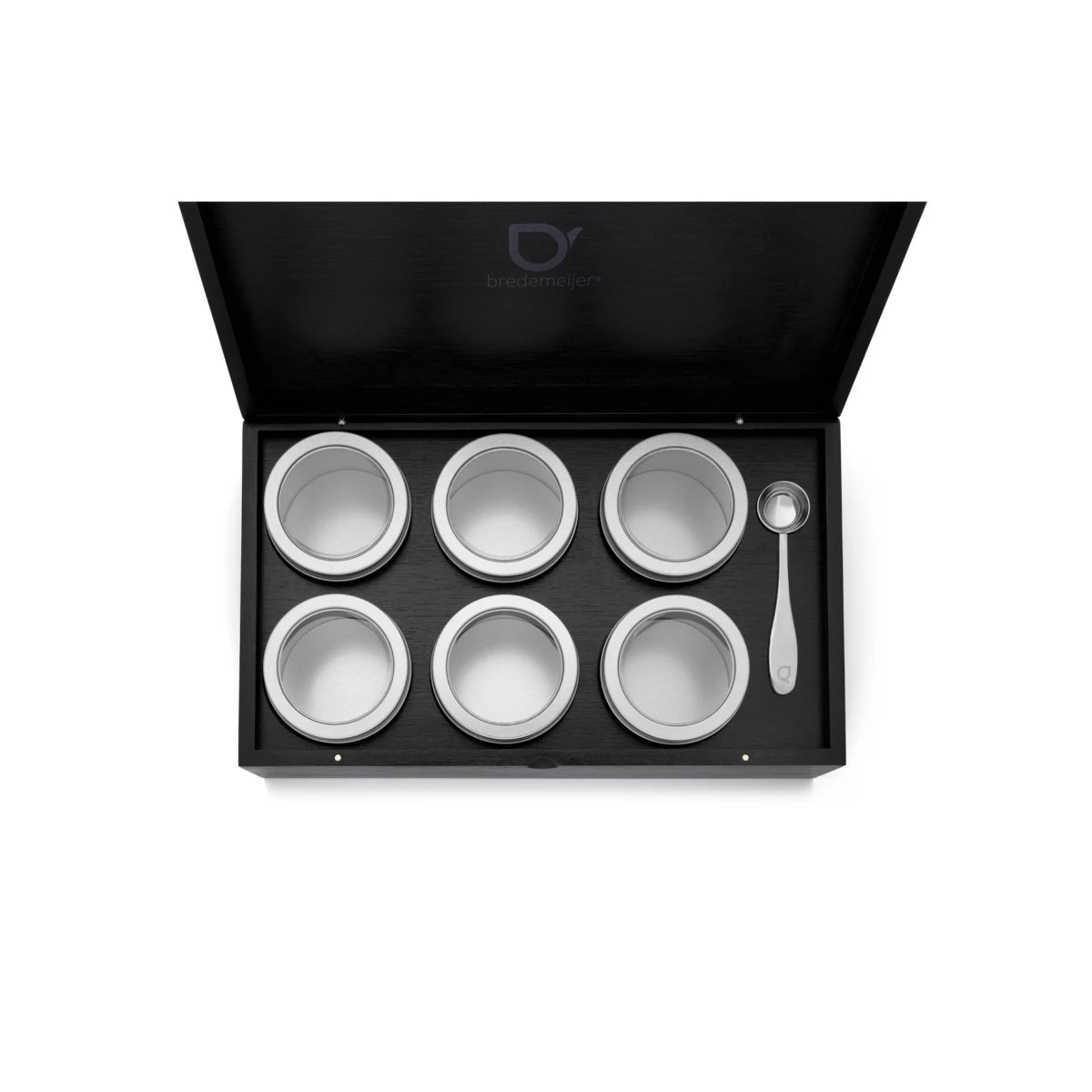 Coffret à thé avec 6 boîtes à thé et cuillère Universal - Bredemeijer