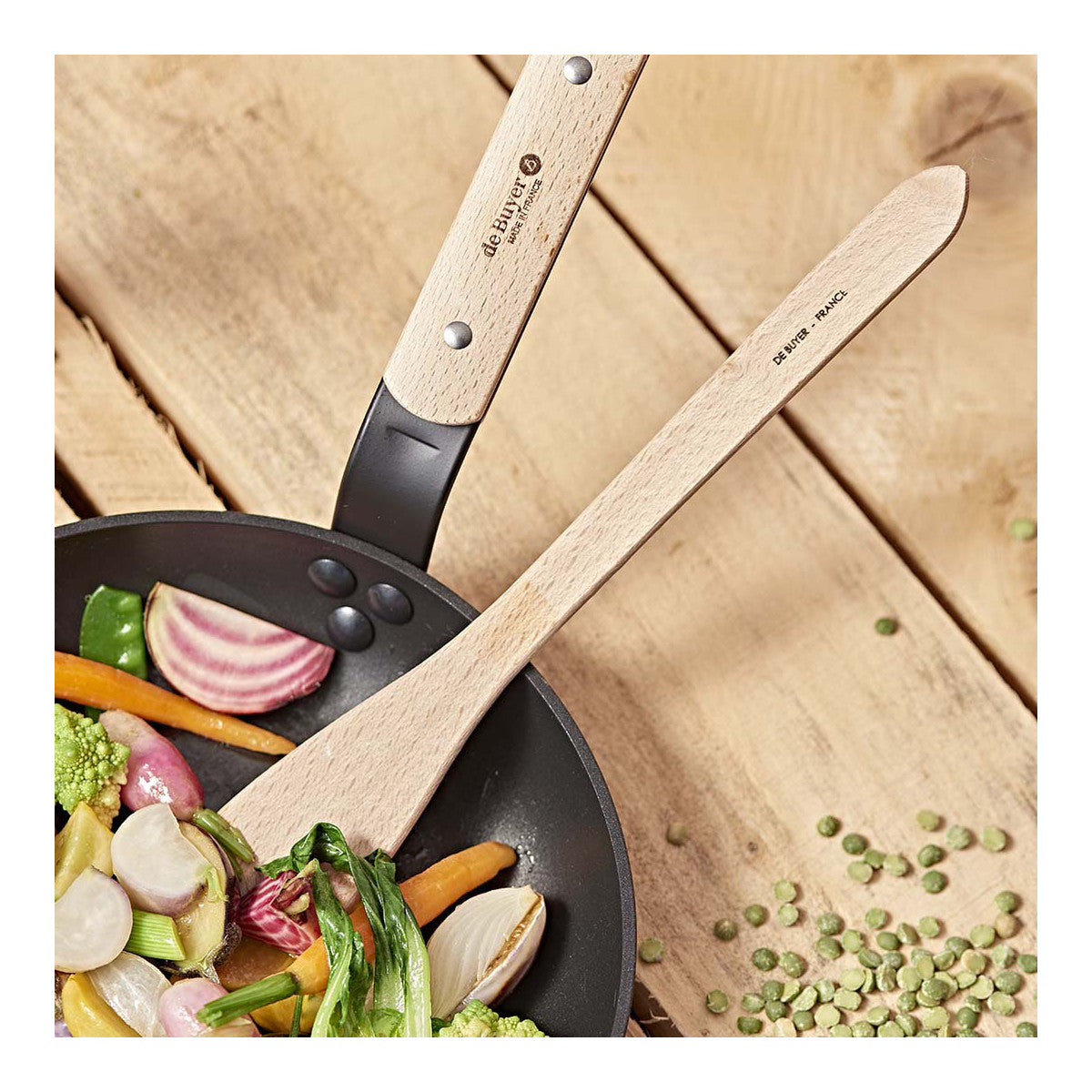 Spatule à biseau en bois B Bois De Buyer - Bois de hêtre, traitement naturel à la cire d'abeille