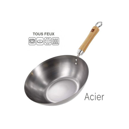Wok Be a Wok Star! avec fond plat en tôle d'acier - Dexam