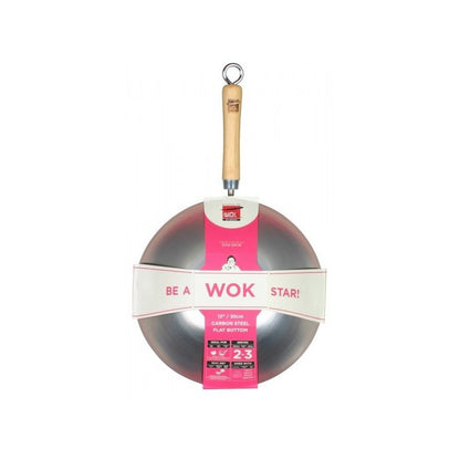 Wok Be a Wok Star! avec fond plat en tôle d'acier - Dexam