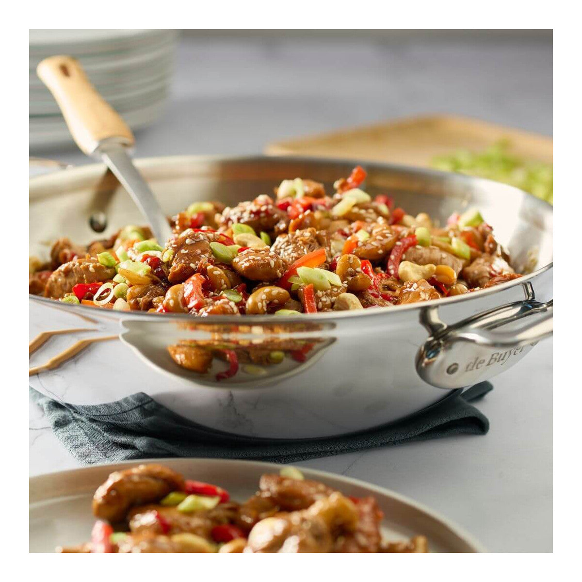 Wok inox multicouche AFFINITY Ø32cm avec anses - De Buyer
