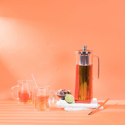 Long Island - théière en verre allongée avec filtre dévissable - Cristel