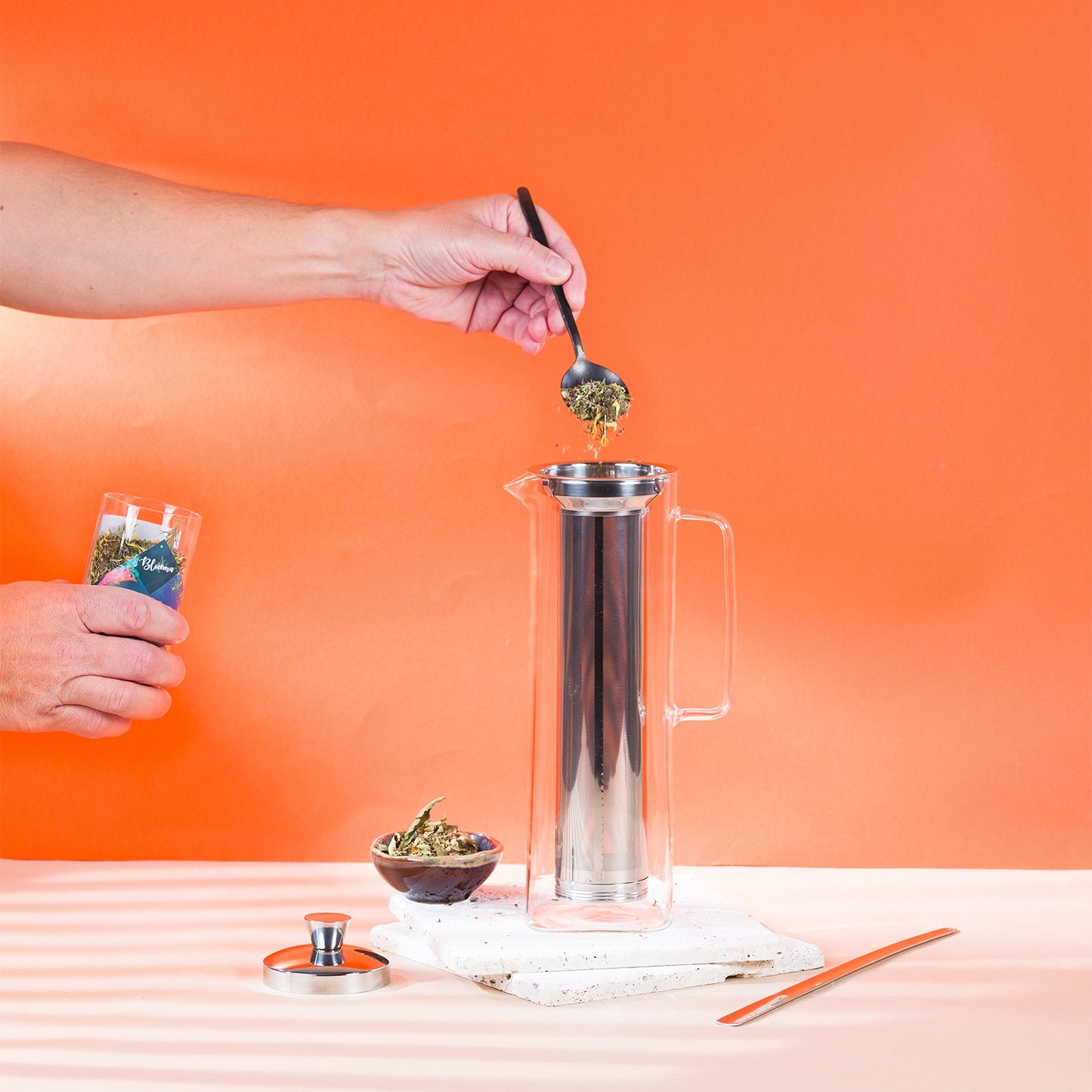 Long Island - théière en verre allongée avec filtre dévissable - Cristel