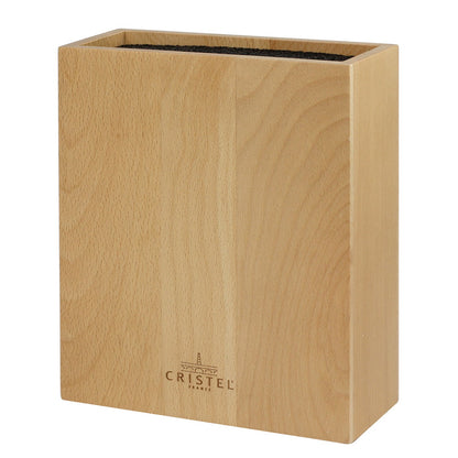 Bloc à couteaux rectangulaire en bois de hêtre - Cristel