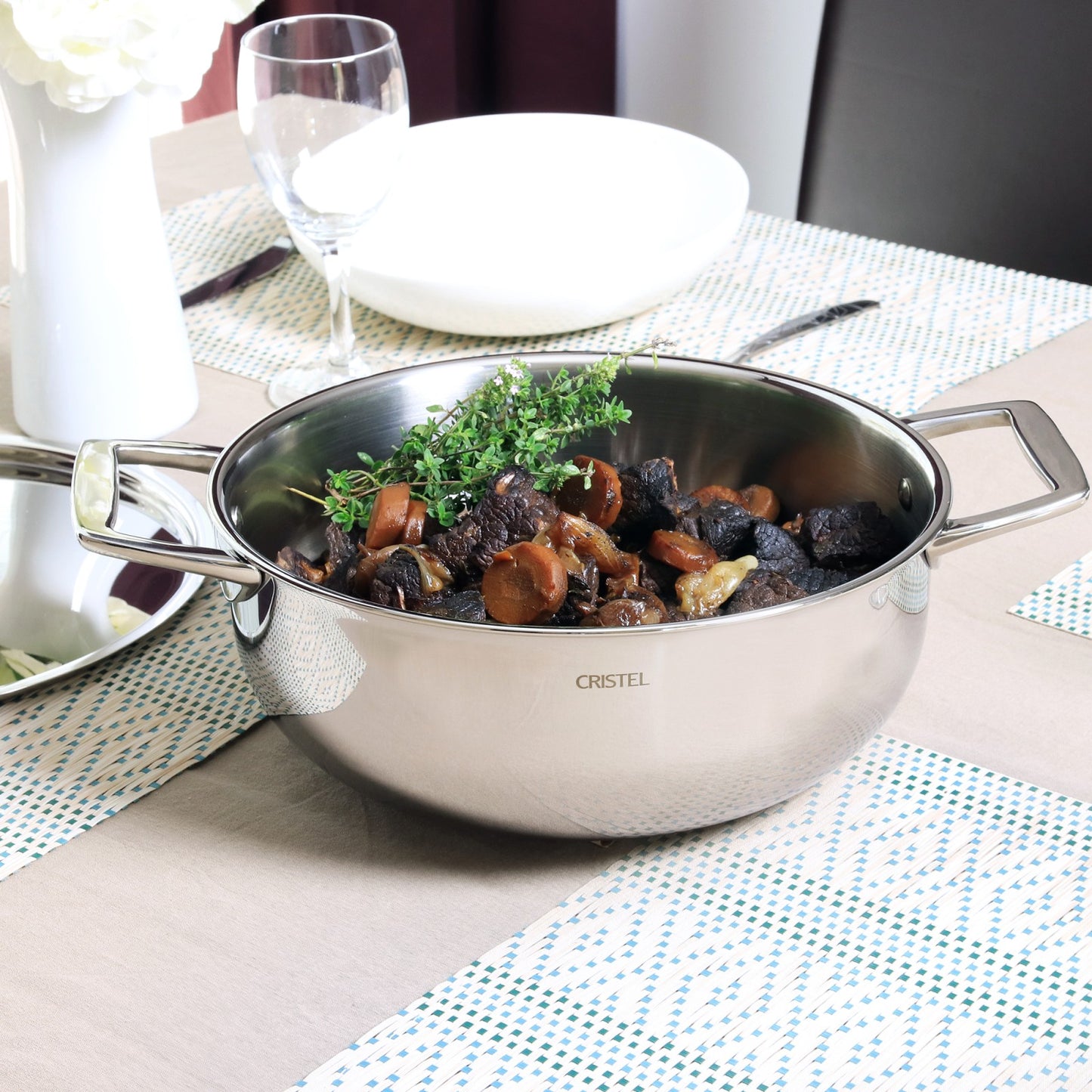 Faitout + couvercle tout inox Castel'pro - Cristel