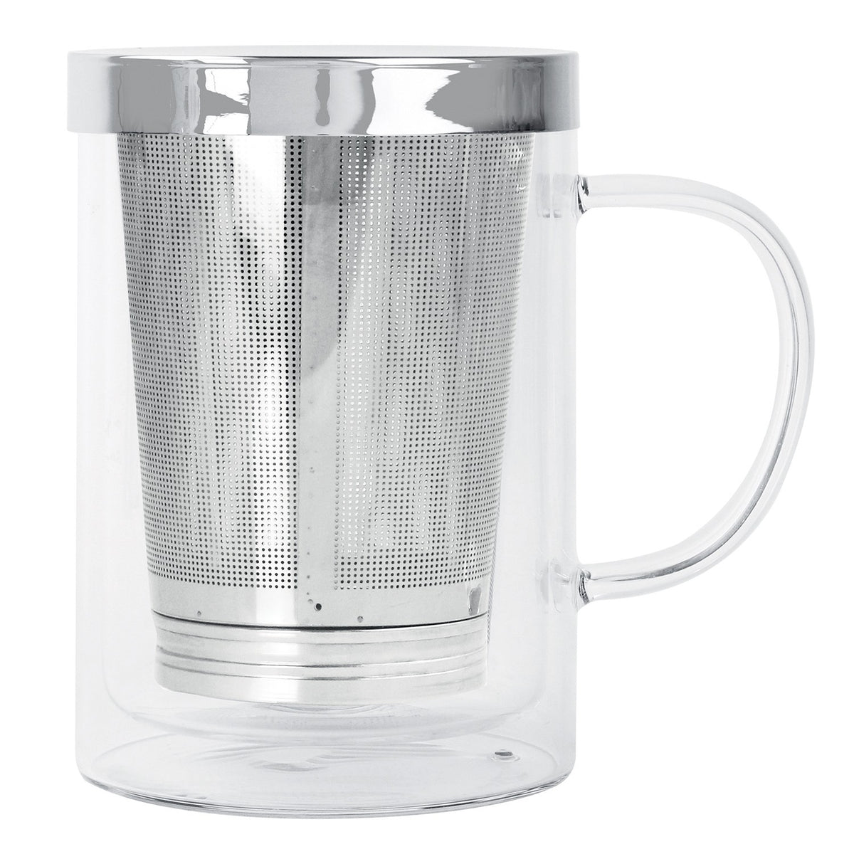 Mug en verre double paroi Verbena avec filtre inox