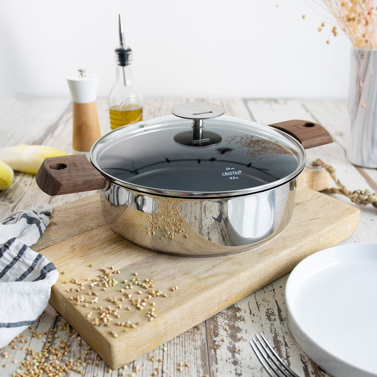 Sauteuse antiadhésive inox amovible Mutine Cristel