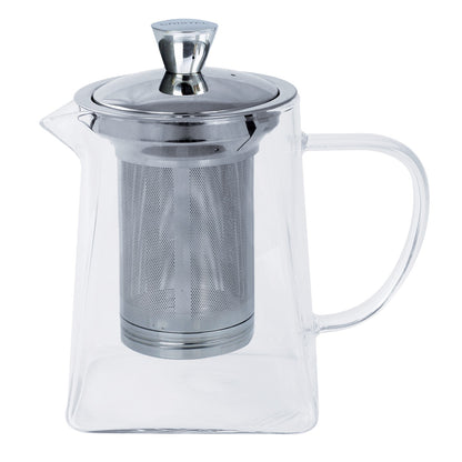 Théière Rooibos en verre avec filtre inox dévissable