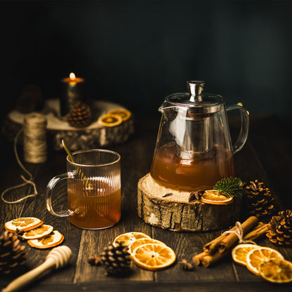 Théière Oolong en verre avec filtre inox dévissable