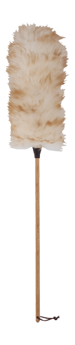 Plumeau Redecker en fourrure d'agneau, manche bois non traité