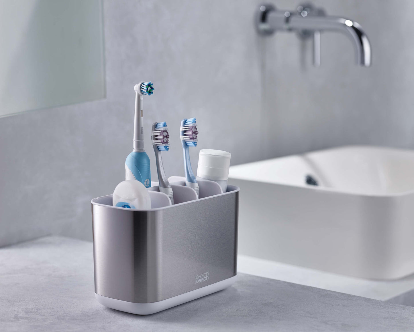 Porte brosse à dents large en acier - Joseph Joseph