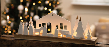 Grande Crèche Lumineuse en Porcelaine - Rader