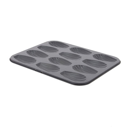 Plaque 12 madeleines, acier antiadhésif De Buyer - Acier revêtu PTFE, sans PFOA