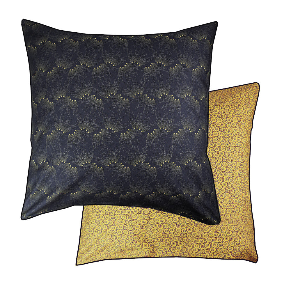 Taie d'oreiller Manhattan gold blue - Garnier-Thiebaut