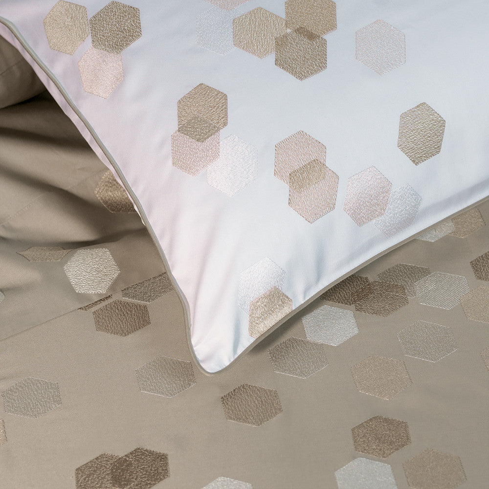 Taie d'oreiller Hexagones angora - Garnier-Thiebaut