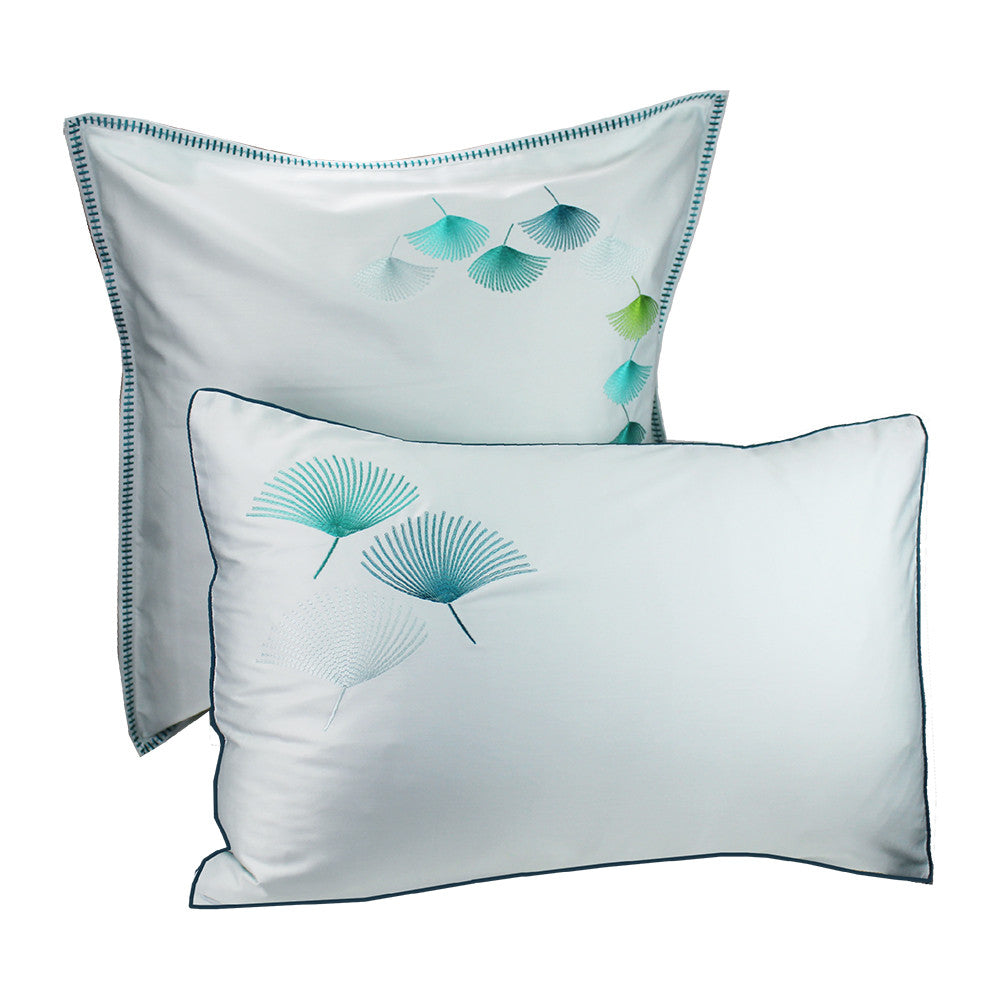 Taie d'oreiller Pistil aqua - Garnier-Thiebaut